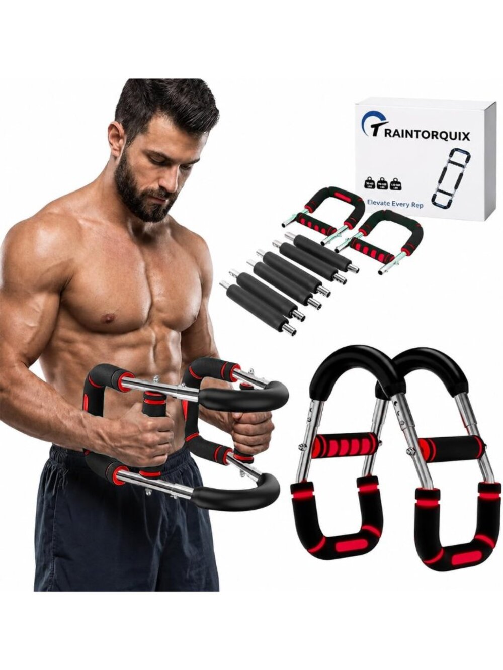Adjustable Power Twister Arm Trainer - Upper Body Strength Equipment for Home